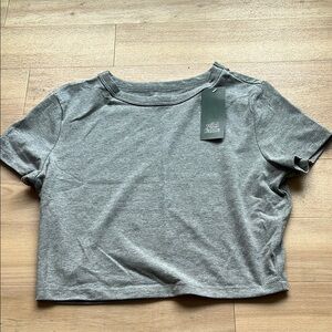 Wild Fable Heather Gray Short Sleeve Crop Top